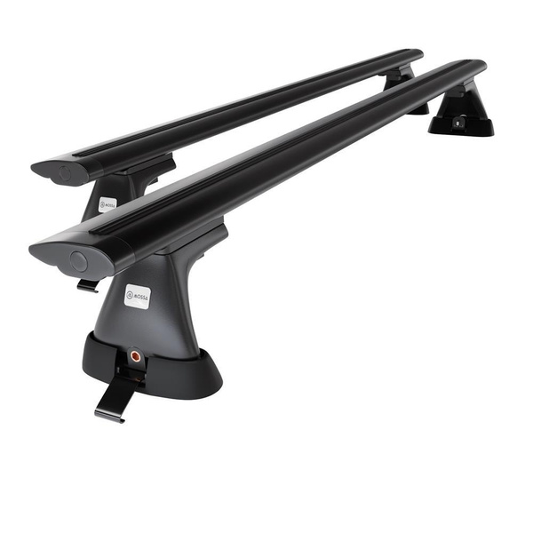 Základní nosič na střechu auta pro Toyota RAV4 mk II SUV (2000-2005) - příčný nosič - černé střešní příčníky - montážní body - Hliník