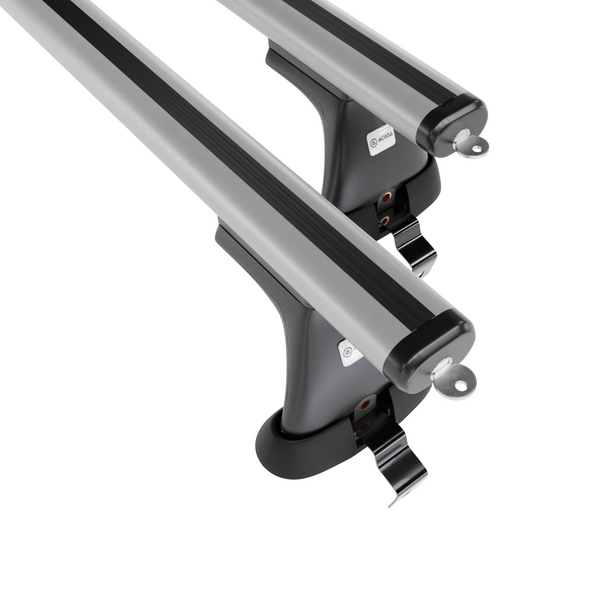 Základní nosič na střechu auta pro Volvo S60 Sedan (2010-2018) - příčný nosič - stříbrné střešní příčníky - bez montážních prvků - Hliník