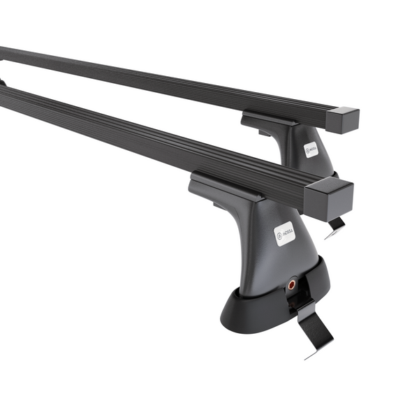 Základní nosič na střechu auta pro Skoda Fabia mk III Hatchback (2015-2021) - příčný nosič - černé střešní příčníky - bez montážních prvků - Ocel