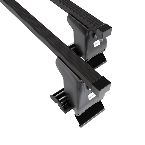 Základní nosič na střechu auta pro Nissan Almera mk II Hatchback (2000-2006) - příčný nosič - černé střešní příčníky - bez montážních prvků - Ocel