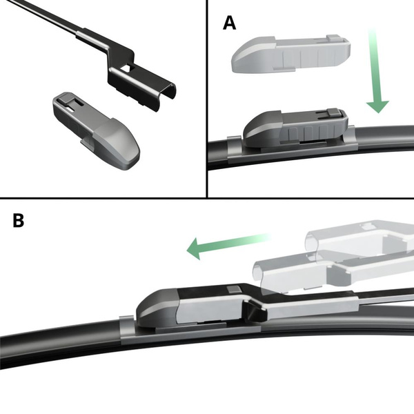 Automobilové stěrače na přední sklo pro Opel Grandland X SUV (10.2017-2021) - listy hybridní