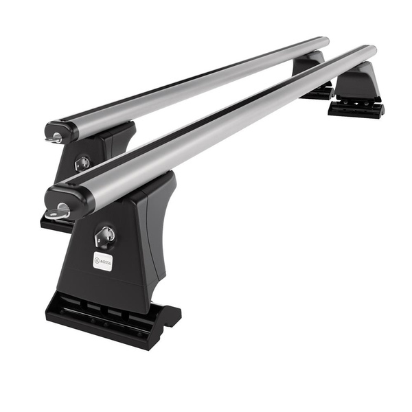Základní nosič na střechu auta pro Peugeot 207 Hatchback (2006-2012) - příčný nosič - stříbrné střešní příčníky - montážní body - Hliník