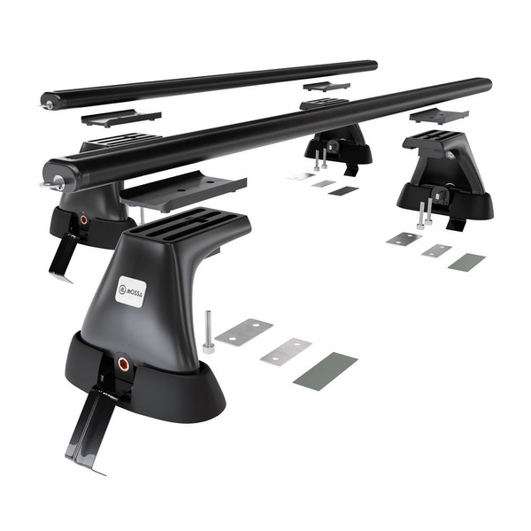 Základní nosič na střechu auta pro Alfa Romeo 166 Sedan (2004-2007) - příčný nosič - černé střešní příčníky - bez montážních prvků - Hliník