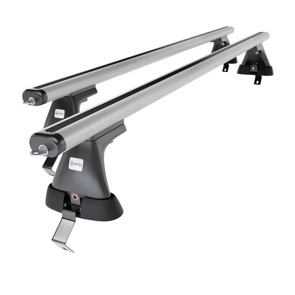 Základní nosič na střechu auta pro Audi A6 C8 Limuzína (2019-....) - příčný nosič - stříbrné střešní příčníky - bez montážních prvků - Hliník