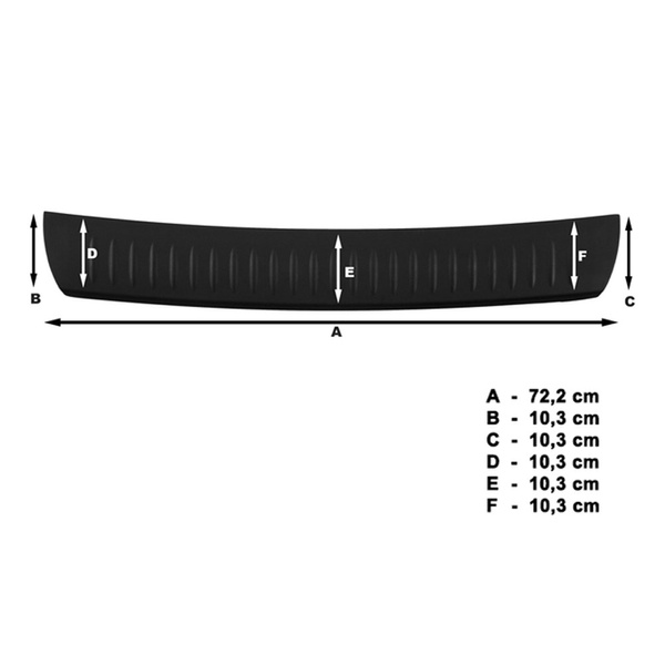 Černý kryt zadního nárazníku pro Chevrolet Aveo Sedan (2006-2010)