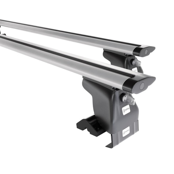 Základní nosič na střechu auta pro BMW Řada 5 E60 Sedan (2004-2009) - příčný nosič - stříbrné střešní příčníky - bez montážních prvků - Hliník