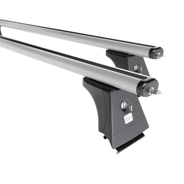 Základní nosič na střechu auta pro Volvo XC60 SUV (2008-2017) - příčný nosič - stříbrné střešní příčníky - Integrované zábradlí - Hliník