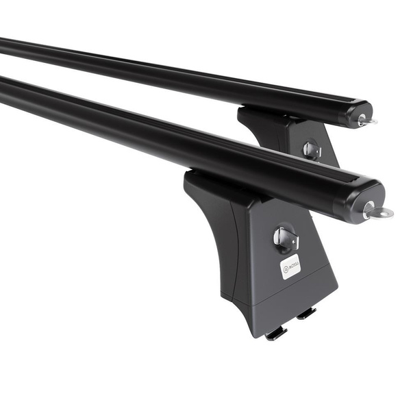 Základní nosič na střechu auta pro Renault Megane mk II Hatchback (2002-2009) - příčný nosič - černé střešní příčníky - montážní body - Hliník