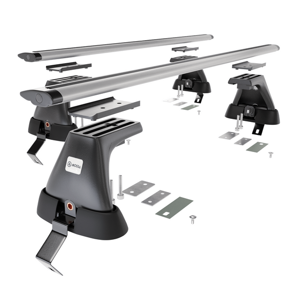 Základní nosič na střechu auta pro Ford Mondeo mk IV Kombi (2007-2014) - příčný nosič - stříbrné střešní příčníky - bez montážních prvků - Hliník