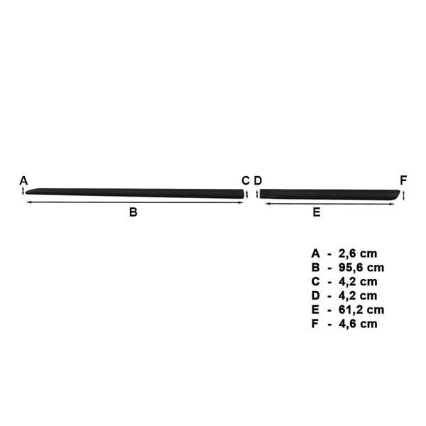 Černé boční lišty pro Mitsubishi ASX SUV (2010-....) - (délka lišt: 956mm; 612mm)
