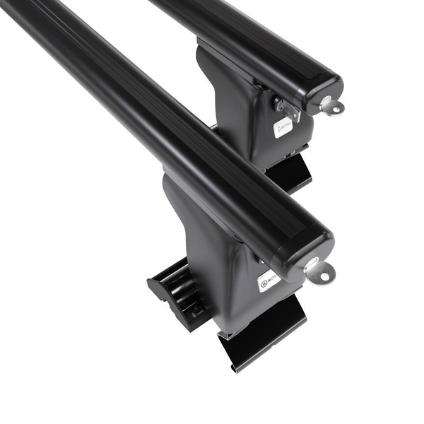 Základní nosič na střechu auta pro Nissan Almera mk II Sedan (2000-2006) - příčný nosič - černé střešní příčníky - bez montážních prvků - Hliník