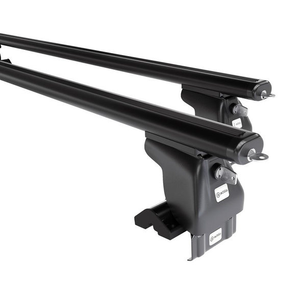 Základní nosič na střechu auta pro Ford Focus mk I Hatchback (1998-2004) - příčný nosič - černé střešní příčníky - bez montážních prvků - Hliník