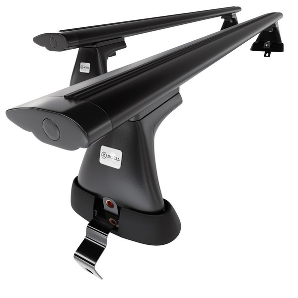 Základní nosič na střechu auta pro Volvo S60 Sedan (2010-2018) - příčný nosič - černé střešní příčníky - bez montážních prvků - Hliník