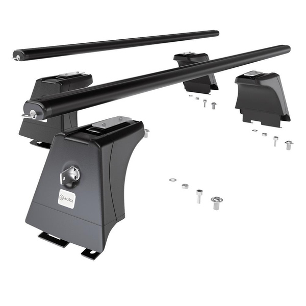 Základní nosič na střechu auta pro Toyota Avensis mk III Kombi (2009-2019) - příčný nosič - černé střešní příčníky - montážní body - Hliník