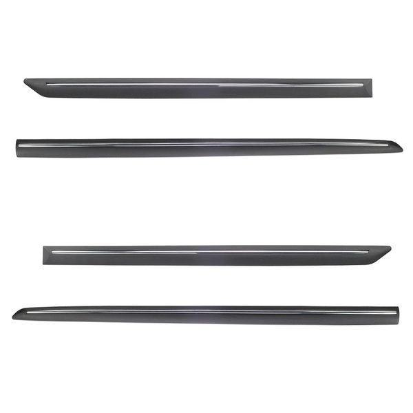 Černé boční lišty pro Mercedes-Benz Třída E Sedan (2017-....) - (délka lišt: 1070mm; 840mm)