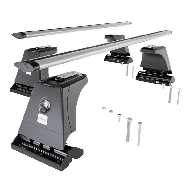 Základní nosič na střechu auta pro Mercedes-Benz Třída E W212 Sedan (2009-2016) - příčný nosič - stříbrné střešní příčníky - montážní body - Hliník