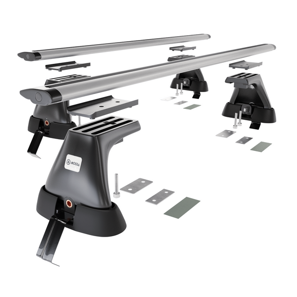 Základní nosič na střechu auta pro Alfa Romeo 166 Sedan (2004-2007) - příčný nosič - stříbrné střešní příčníky - bez montážních prvků - Hliník