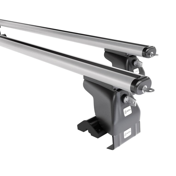 Základní nosič na střechu auta pro Kia Cerato mk I Hatchback (2004-2009) - příčný nosič - stříbrné střešní příčníky - bez montážních prvků - Hliník