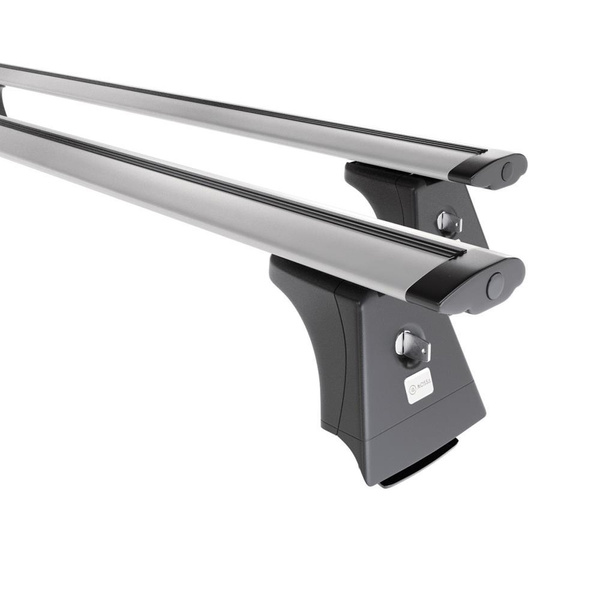 Základní nosič na střechu auta pro Toyota Avensis mk III Kombi (2009-2019) - příčný nosič - stříbrné střešní příčníky - montážní body - Hliník