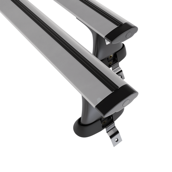 Základní nosič na střechu auta pro Dacia Sandero mk II Hatchback (2013-2020) - příčný nosič - stříbrné střešní příčníky - bez montážních prvků - Hliník