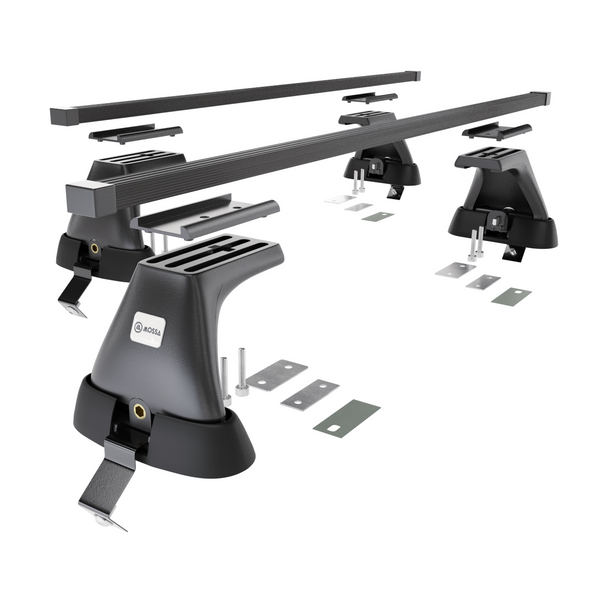 Základní nosič na střechu auta pro Ford Mondeo mk V Hatchback (2014-2022) - příčný nosič - černé střešní příčníky - bez montážních prvků - Ocel