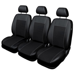 Potahy šité na míru pro Renault Master IV Van (2010-....) tři samostatná sedadla - návleky na autosedadla - černá