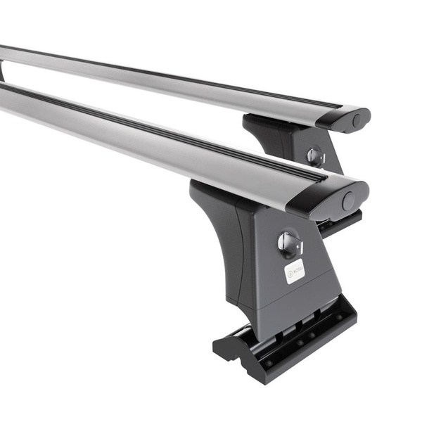 Základní nosič na střechu auta pro Peugeot 5008 MPV (2009-2017) - příčný nosič - stříbrné střešní příčníky - montážní body - Hliník