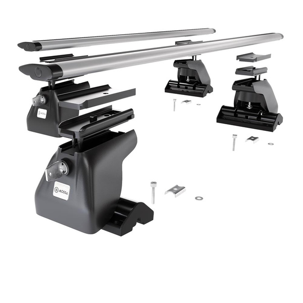 Základní nosič na střechu auta pro Chrysler Voyager MPV (2004-2007) - příčný nosič - stříbrné střešní příčníky - T-profil - Hliník