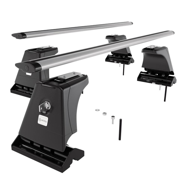 Základní nosič na střechu auta pro Peugeot 3008 SUV (2009-2016) - příčný nosič - stříbrné střešní příčníky - montážní body - Hliník