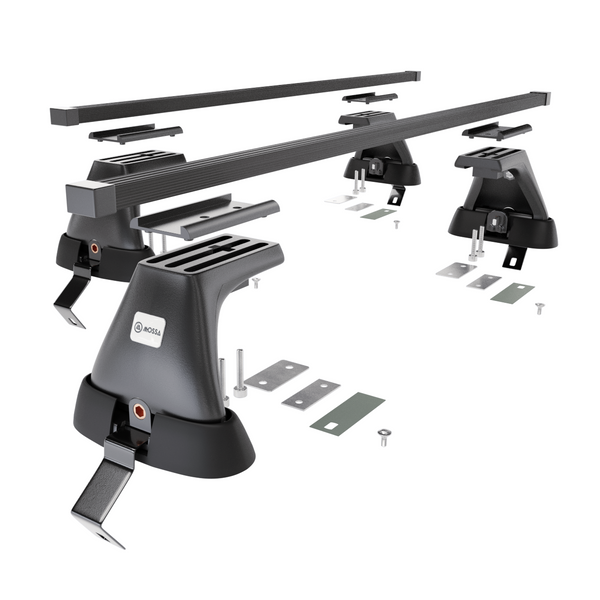 Základní nosič na střechu auta pro Skoda Fabia mk II Hatchback (2007-2014) - příčný nosič - černé střešní příčníky - bez montážních prvků - Ocel