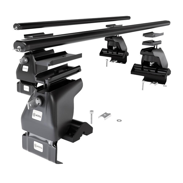 Základní nosič na střechu auta pro Kia Carens mk II MPV (2002-2006) - příčný nosič - černé střešní příčníky - bez montážních prvků - Hliník