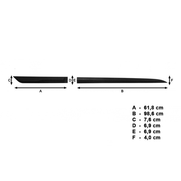 Černé boční lišty pro Suzuki Vitara SUV (2015-....) - (délka lišt: 986mm; 618mm)