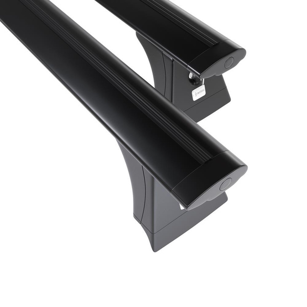 Základní nosič na střechu auta pro Opel Corsa D Hatchback (2007-2014) - příčný nosič - černé střešní příčníky - montážní body - Hliník