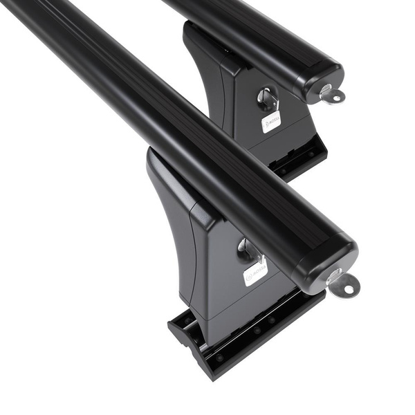 Základní nosič na střechu auta pro Mitsubishi Lancer Sedan (2008-2016) - příčný nosič - černé střešní příčníky - montážní body - Hliník