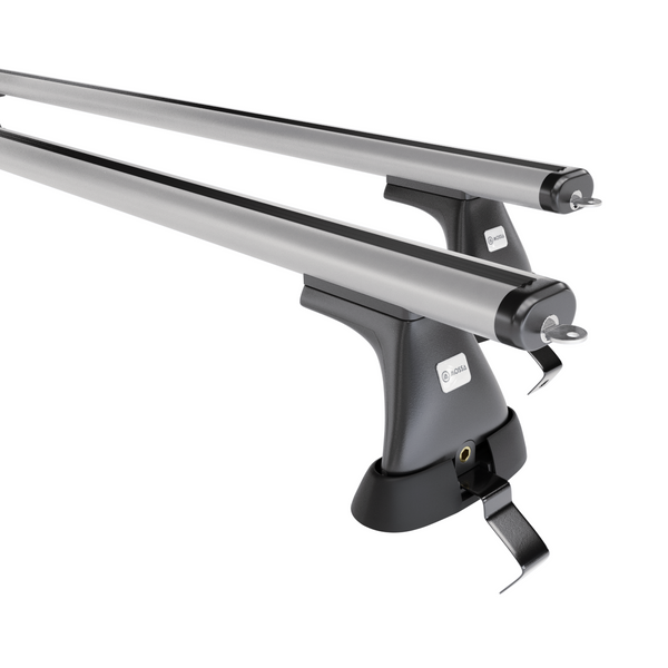 Základní nosič na střechu auta pro Skoda Octavia mk II Liftback (2009-2012) - příčný nosič - stříbrné střešní příčníky - bez montážních prvků - Hliník