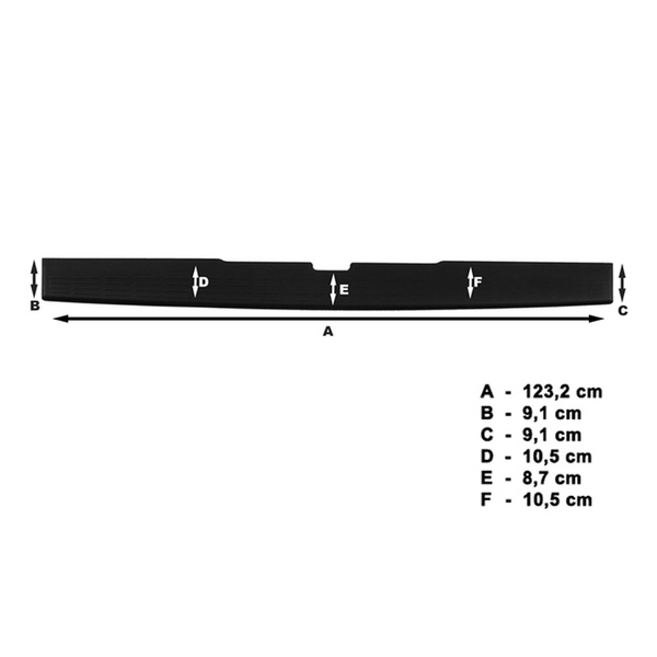 Černý kryt zadního nárazníku pro Mercedes-Benz Vito Van (2003-2013)