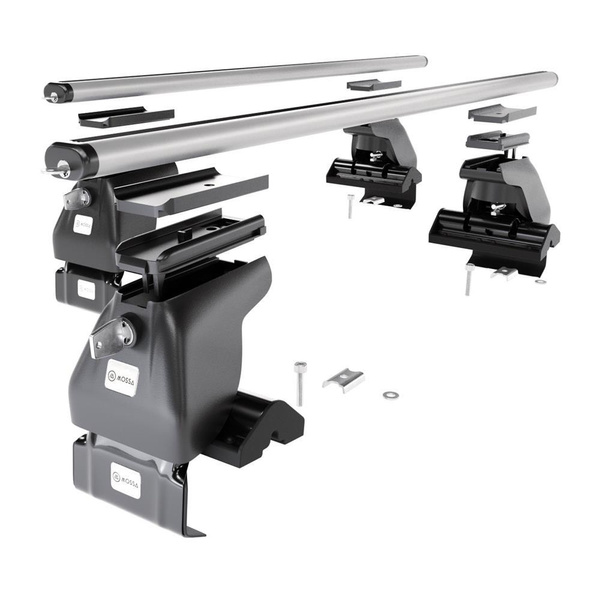 Základní nosič na střechu auta pro Nissan Micra K13 Hatchback (2010-2016) - příčný nosič - stříbrné střešní příčníky - bez montážních prvků - Hliník