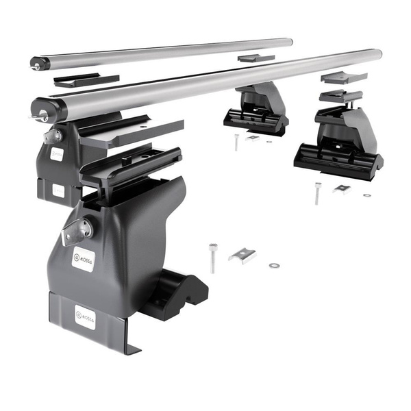 Základní nosič na střechu auta pro Chevrolet Kalos Hatchback (2003-2011) - příčný nosič - stříbrné střešní příčníky - bez montážních prvků - Hliník