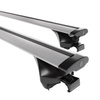 Základní nosič na střechu auta pro Audi A4 B7, B8 Avant (2008-2015) - příčný nosič - stříbrné střešní příčníky - Integrované zábradlí - Hliník