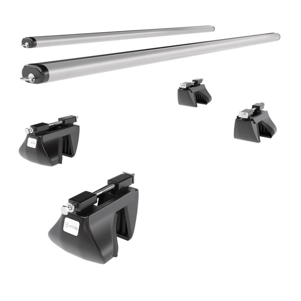 Základní nosič na střechu auta pro Toyota ProAce City Van (2020-....) - příčný nosič - stříbrné střešní příčníky - zábradlí - Hliník
