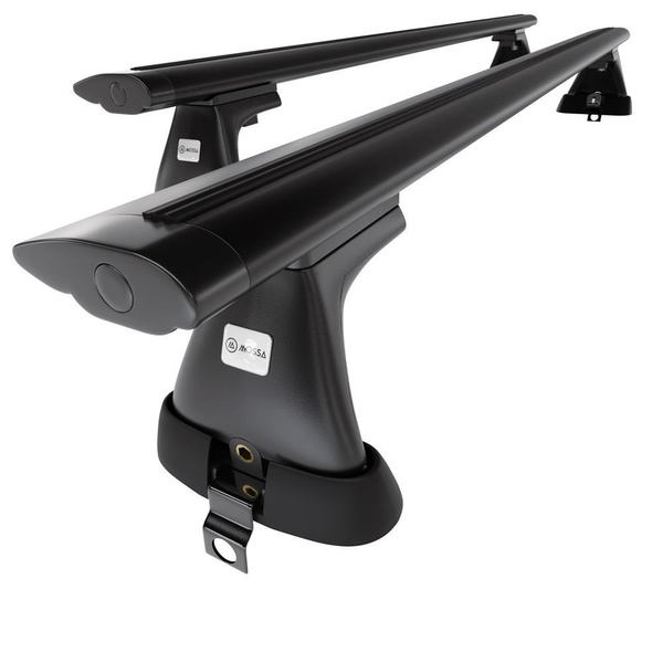 Základní nosič na střechu auta pro Mercedes-Benz Třída S W220 Sedan (1999-2005) - příčný nosič - černé střešní příčníky - bez montážních prvků - Hliník