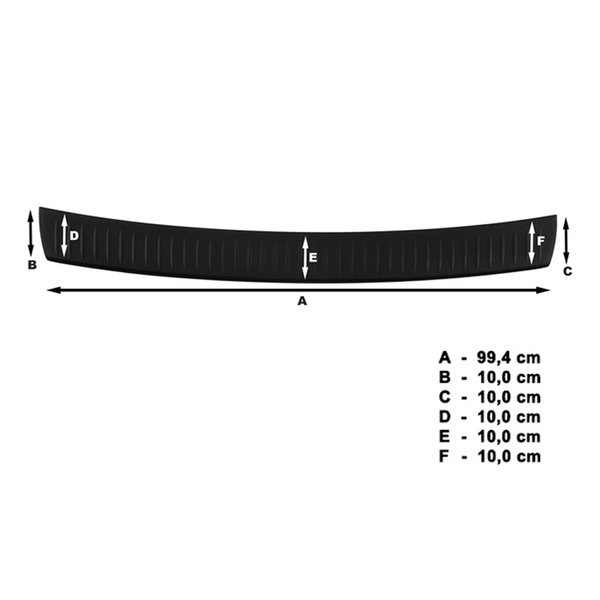 Černý kryt zadního nárazníku pro Volkswagen Passat B6 Variant (2006-2010)