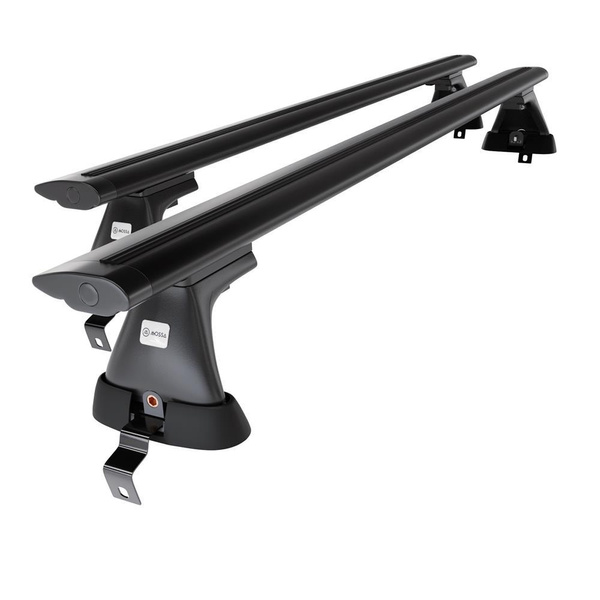 Základní nosič na střechu auta pro Skoda Fabia mk III Hatchback (2015-2021) - příčný nosič - černé střešní příčníky - bez montážních prvků - Hliník