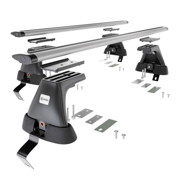 Základní nosič na střechu auta pro Fiat Bravo Hatchback (2007-2014) - příčný nosič - stříbrné střešní příčníky - bez montážních prvků - Hliník