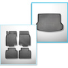 Sada rohož do zavazadlového prostoru a autokoberečky TPE PREMIUM na míru do: Nissan X-Trail III T32 SUV (09.2017-12.2021) - 5 míst; horní zavazadlový prostor (na pohyblivou podlahu); bez třetí řady