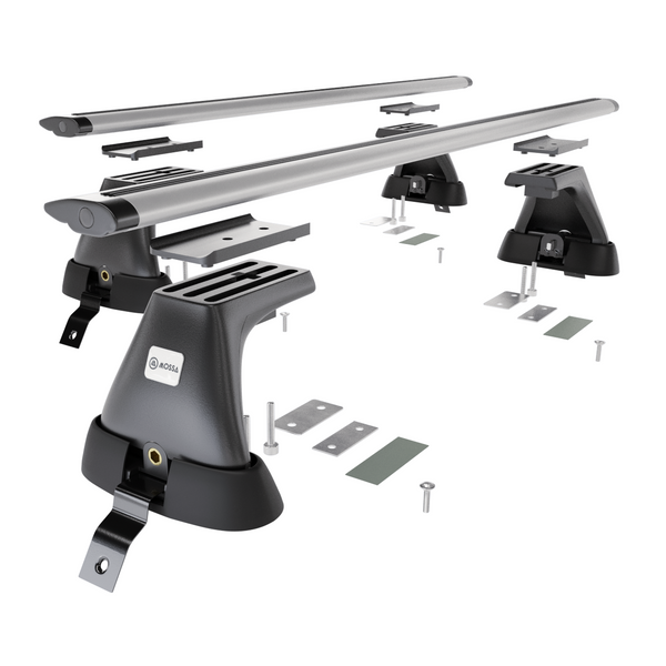 Základní nosič na střechu auta pro Dacia Sandero mk II Hatchback (2013-2020) - příčný nosič - stříbrné střešní příčníky - bez montážních prvků - Hliník
