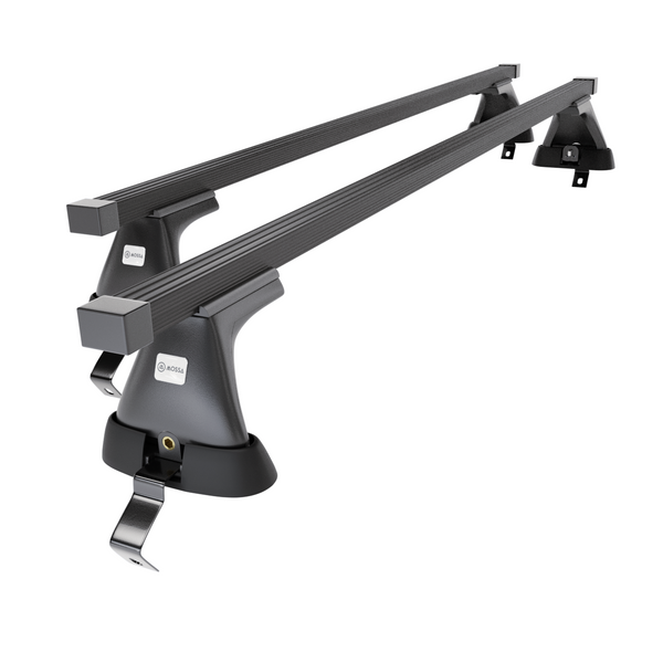 Základní nosič na střechu auta pro Skoda Octavia mk II Liftback (2009-2012) - příčný nosič - černé střešní příčníky - bez montážních prvků - Ocel