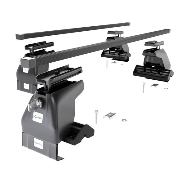 Základní nosič na střechu auta pro BMW Řada 5 E60 Sedan (2004-2009) - příčný nosič - černé střešní příčníky - bez montážních prvků - Ocel