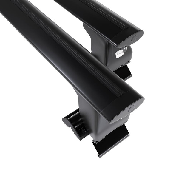 Základní nosič na střechu auta pro Nissan Almera mk II Hatchback (2000-2006) - příčný nosič - černé střešní příčníky - bez montážních prvků - Hliník