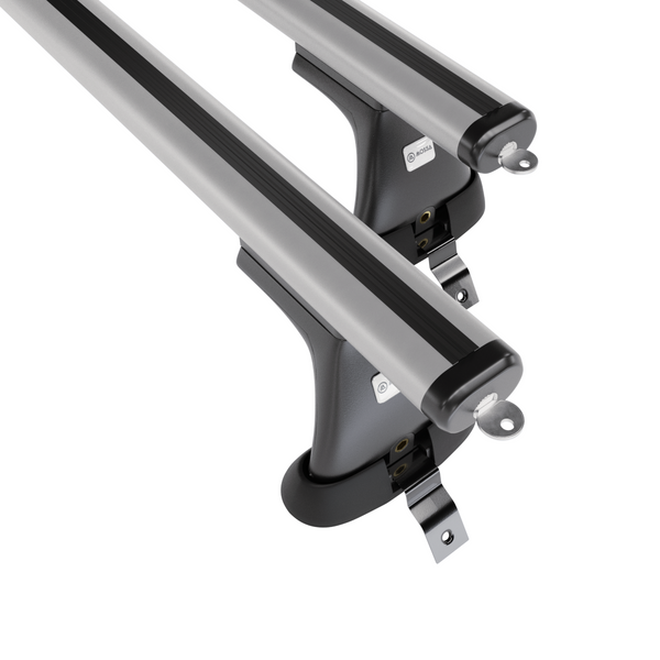 Základní nosič na střechu auta pro Dacia Logan II Sedan (2013-2020) - příčný nosič - stříbrné střešní příčníky - bez montážních prvků - Hliník